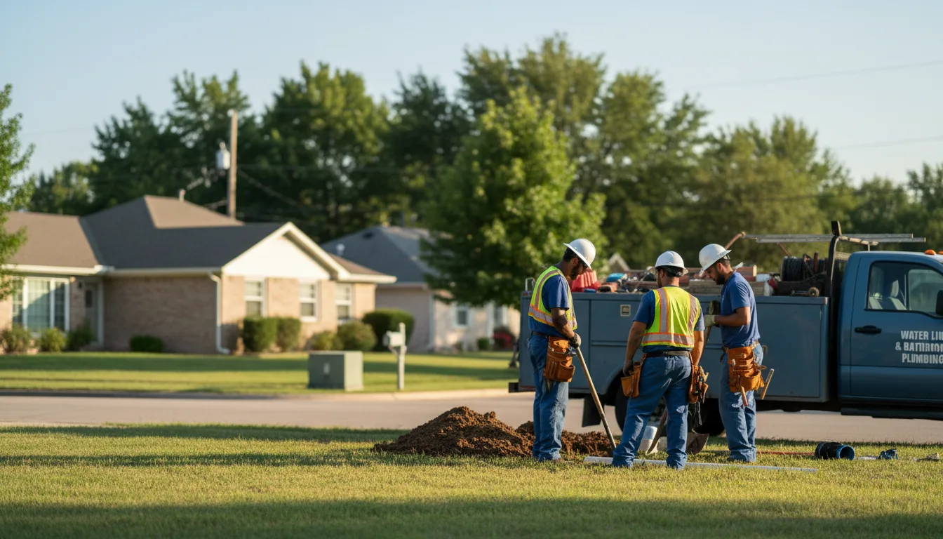 Residential water line and bathroom plumbing service in Shelby, OH